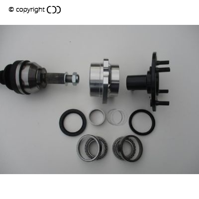 Rear UJ hub components with CV joint